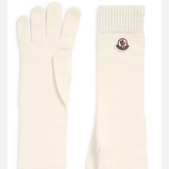 NWT Moncler Wool & Cashmere Knit Long Gloves In Off White - Picture 1 of 8